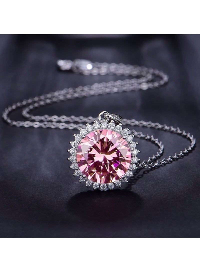 Elegant Silver Plated Cubic Zircon Necklace For Women - Image 1